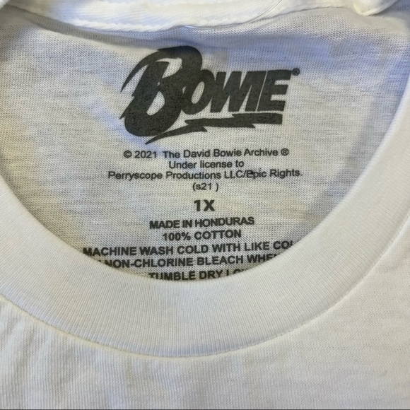 DAVID Bowie Pride White Short Sleeve Graphic Tee Rainbow 1X & XXL - Picture 4 of 8